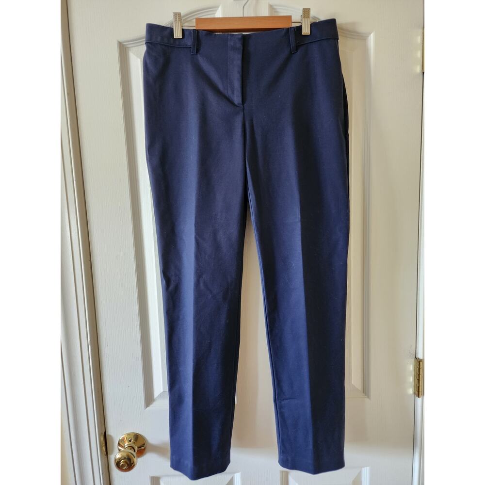 J.McLaughlin Navy Blue Ankle Pants Womens 8 Cotton Modal Stretch Trousers